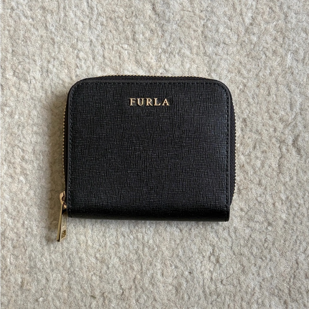 Furla Black Zip Around Wallet Small